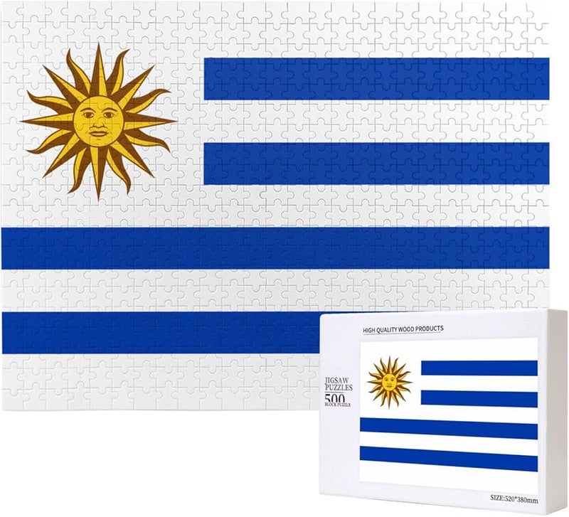 أوروغواي علم 500 قطعة لغز للأشخاص البالغين ديكور المنزل 20.4 × 15 بوصة - Image 1